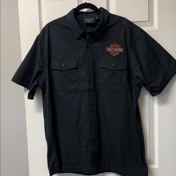 Harley-Davidson Black Casual Button Down Shirt - Picture 1 of 5
